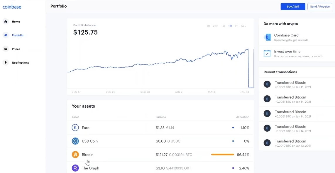 withdrawing bitcoin from coinbase