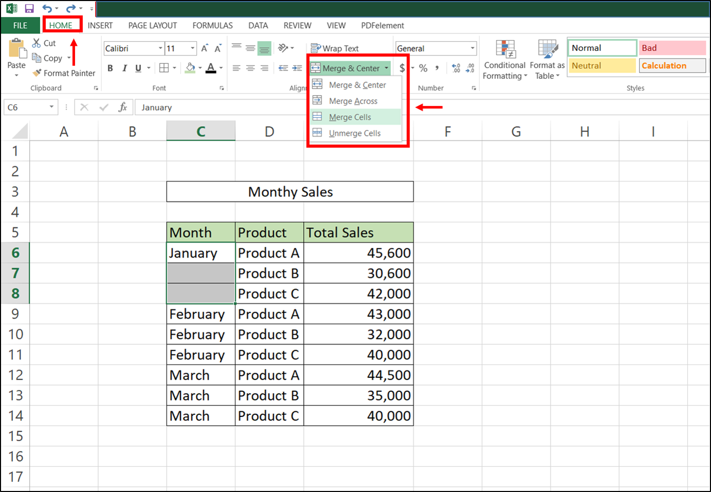 How to Merge Cells in Excel