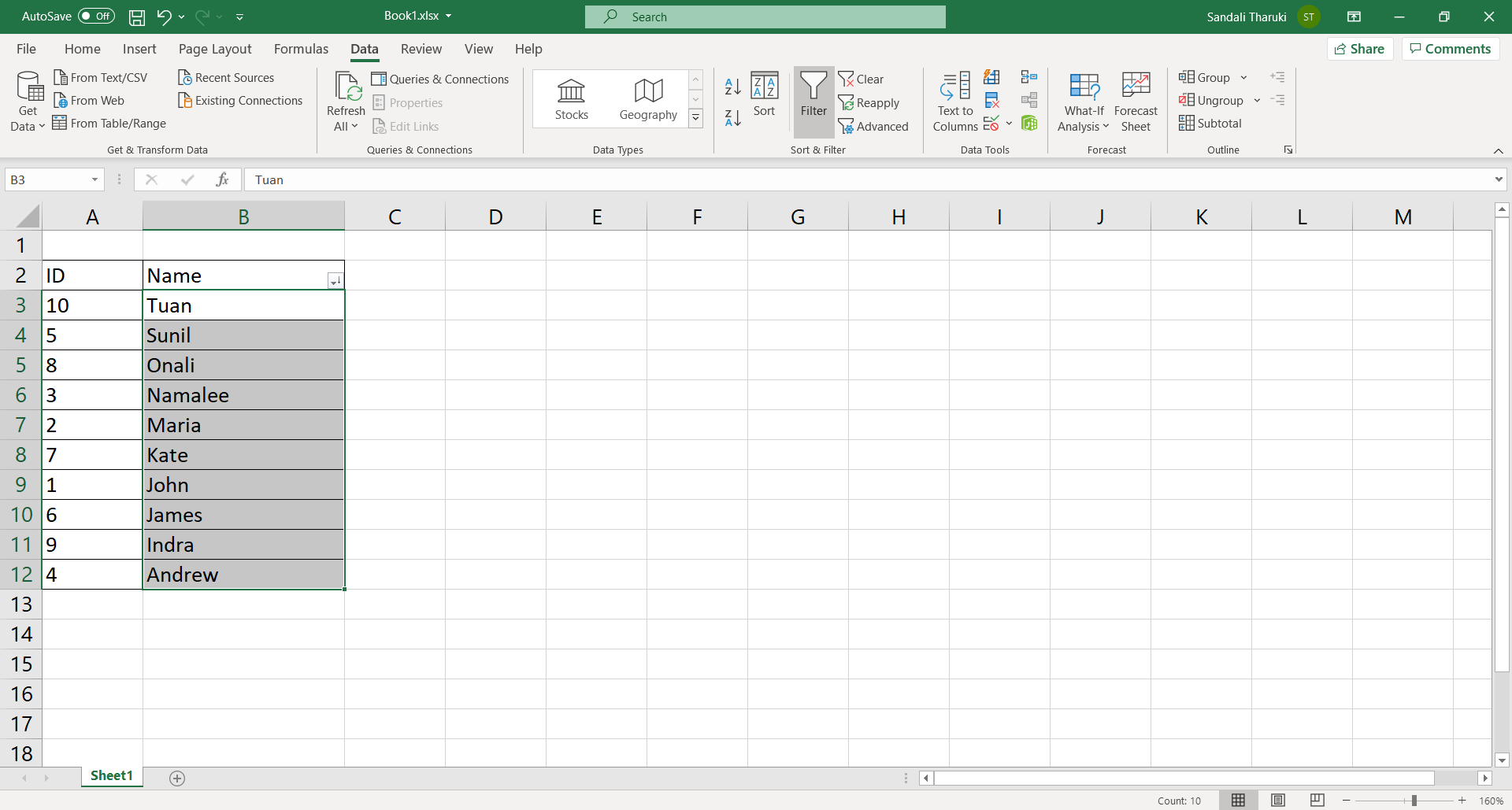 How to alphabetize in Excel using Excel functions and keyboard shortcuts